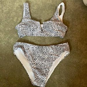 black and white bikini